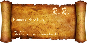 Remes Rozita névjegykártya